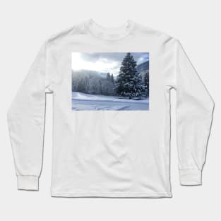 Tree in the mountains in Switzerland Long Sleeve T-Shirt